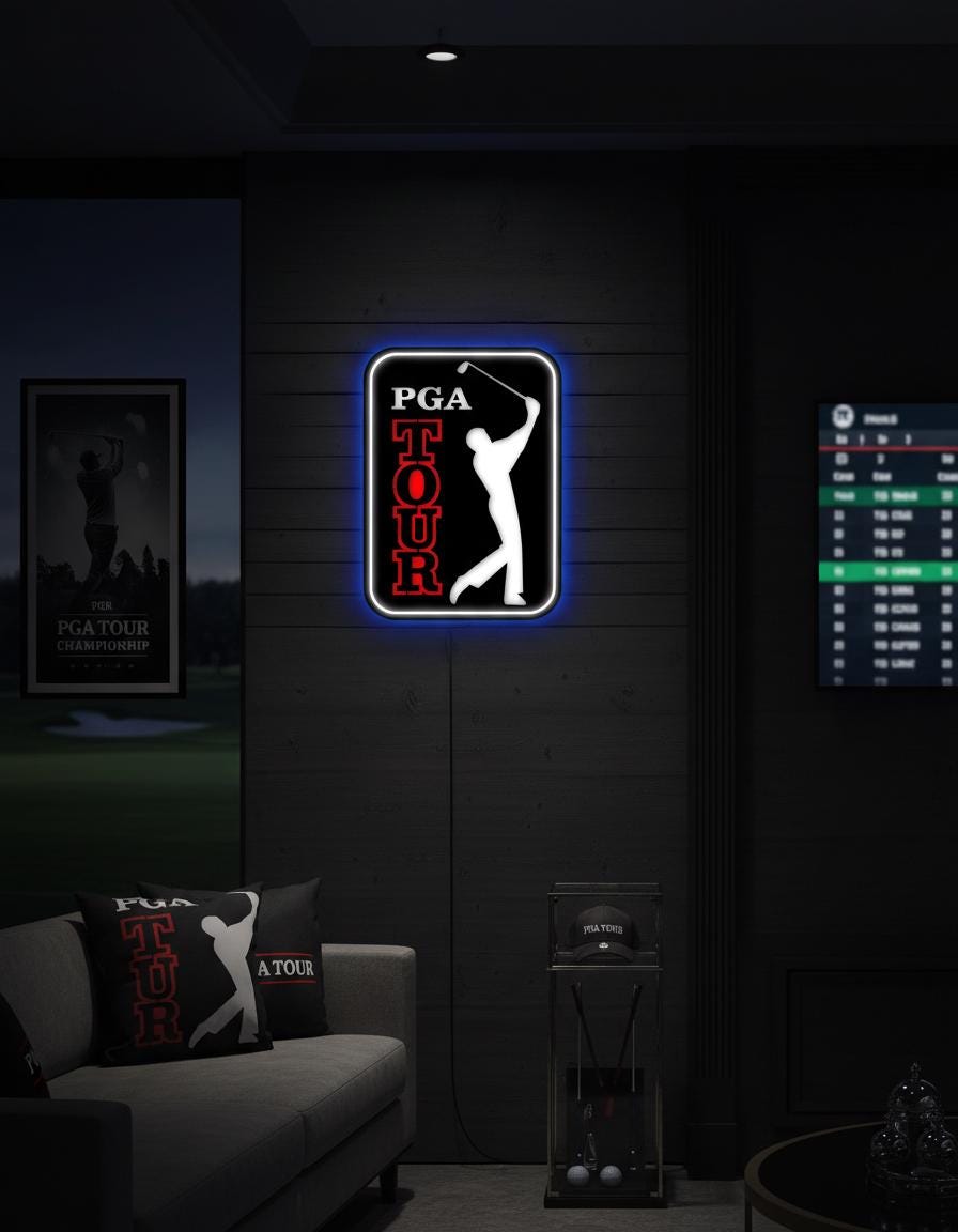 PGA Tour Metal Wall Decor – Golf Enthusiast Man Cave Sign