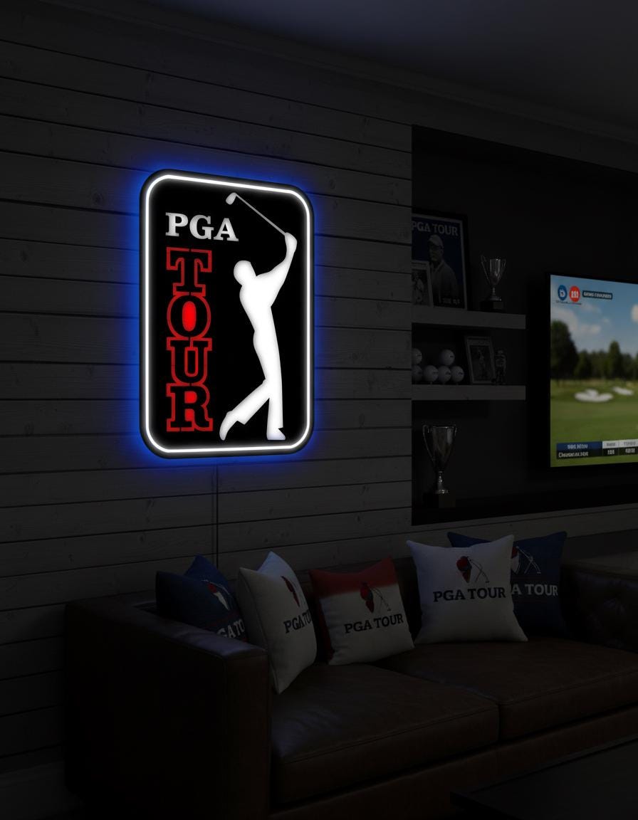 PGA Tour Metal Wall Decor – Golf Enthusiast Man Cave Sign