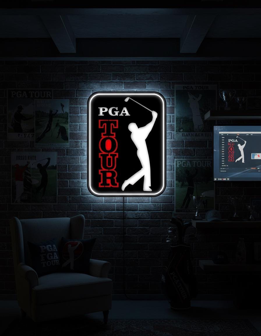 PGA Tour Metal Wall Decor – Golf Enthusiast Man Cave Sign