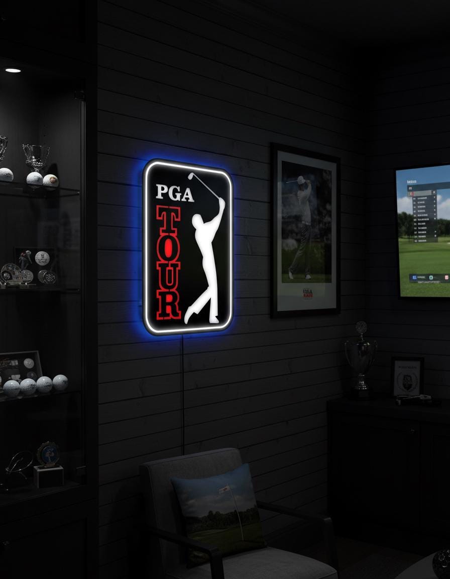 PGA Tour Metal Wall Decor – Golf Enthusiast Man Cave Sign