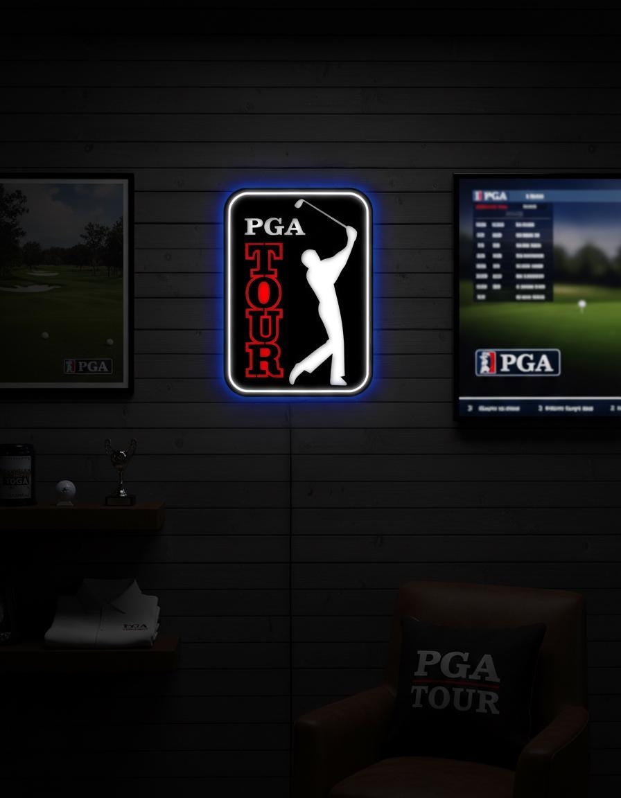 PGA Tour Metal Wall Decor – Golf Enthusiast Man Cave Sign