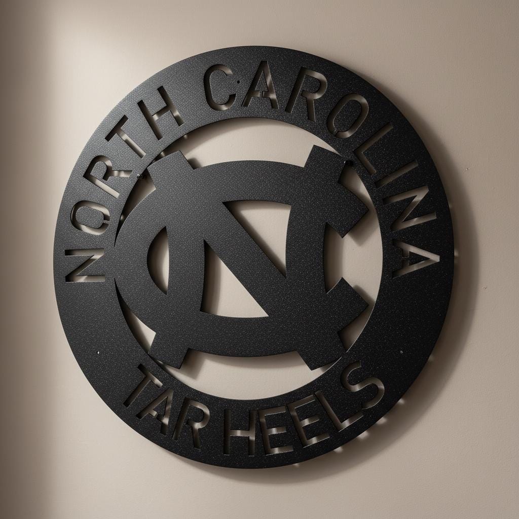 UNC Wall Art - North Carolina Tar Heels Logo Decor for Game Room