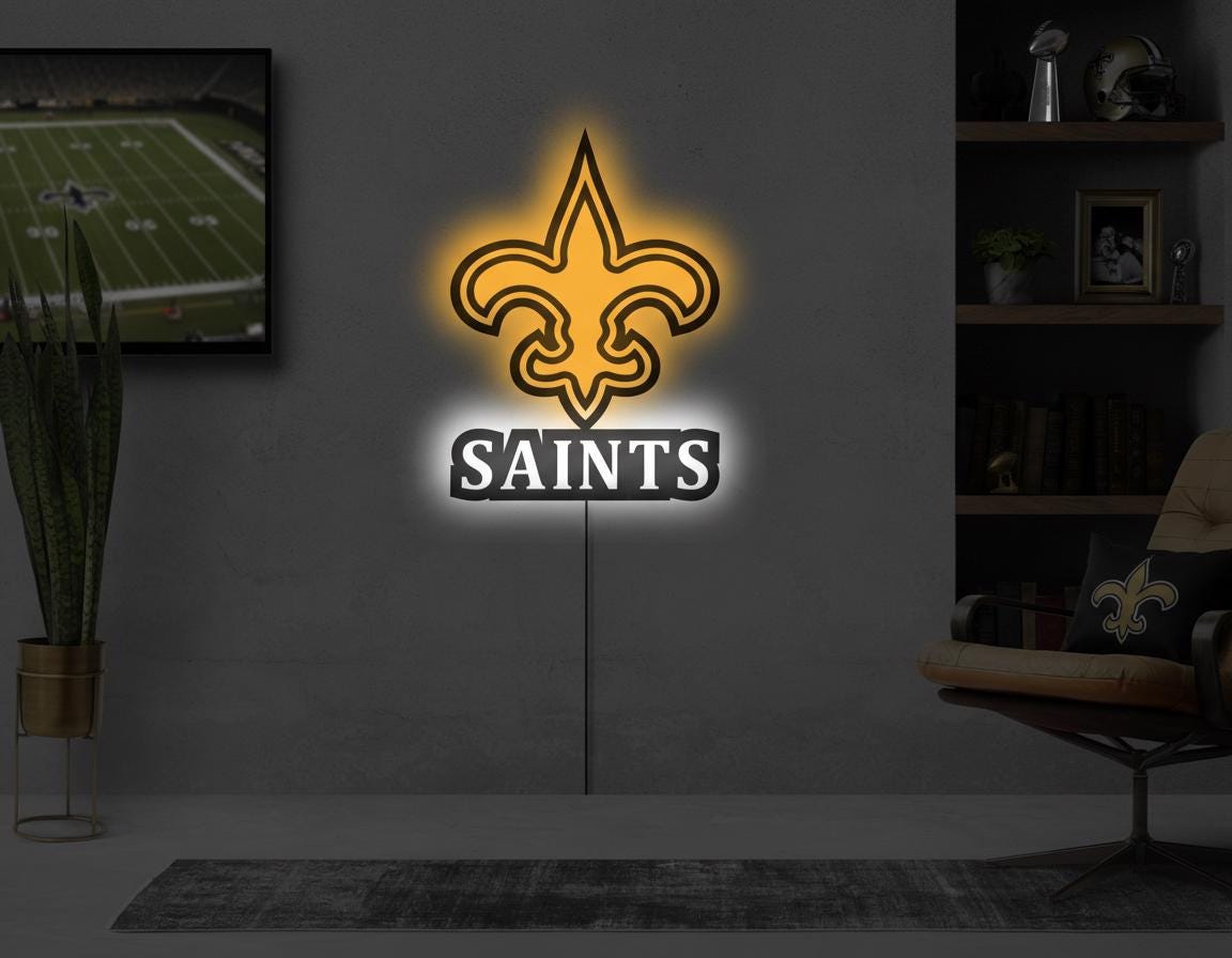 New Orleans Saints Wall Art - Who Dat Team Logo - Man Cave Decor