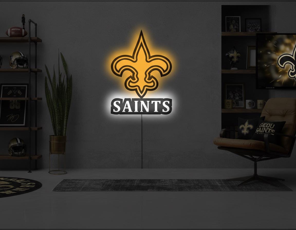 New Orleans Saints Wall Art - Who Dat Team Logo - Man Cave Decor