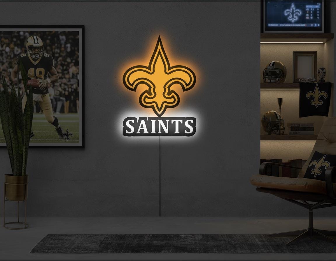 New Orleans Saints Wall Art - Who Dat Team Logo - Man Cave Decor