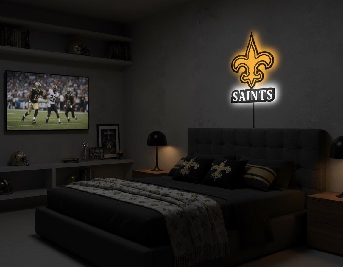 New Orleans Saints Wall Art - Who Dat Team Logo - Man Cave Decor