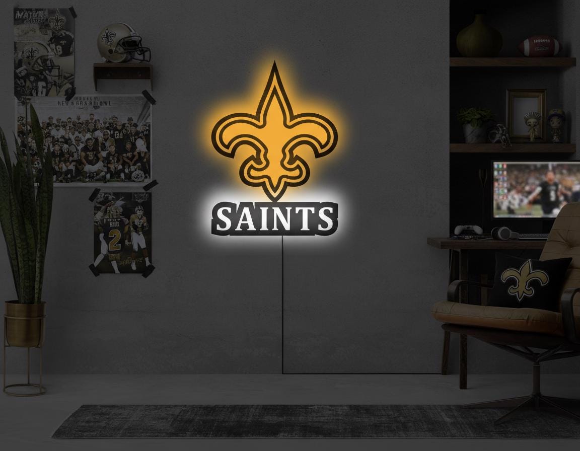 New Orleans Saints Wall Art - Who Dat Team Logo - Man Cave Decor