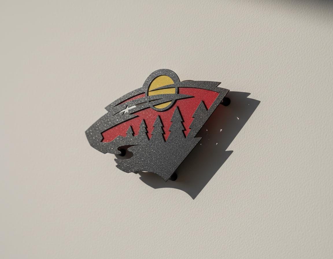 Minnesota Wild Wall Art - Team Logo Light Sign - Hockey Game Room Decor