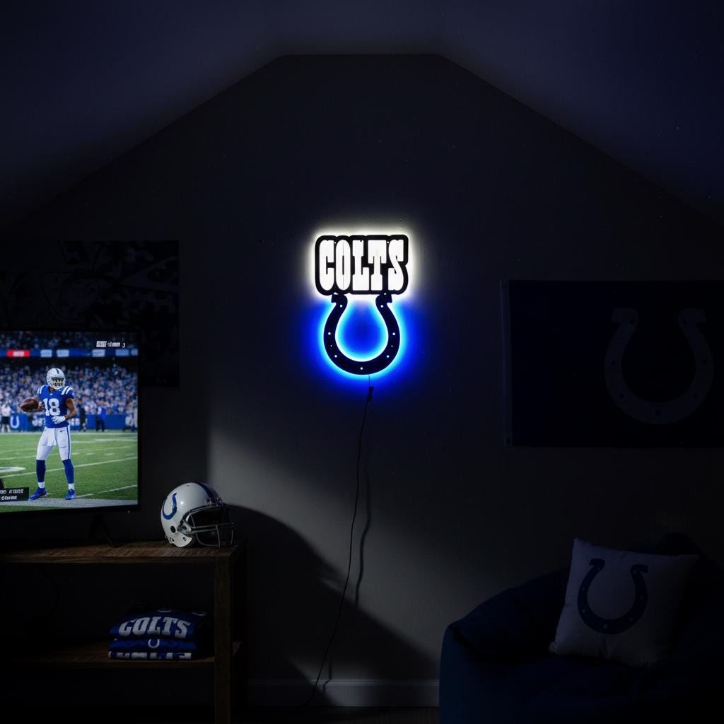 Indianapolis Colts Wall Art - Team Logo NFL Decor - Game Room Gift
