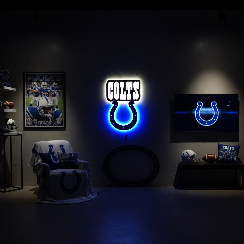 Indianapolis Colts Wall Art - Team Logo NFL Decor - Game Room Gift