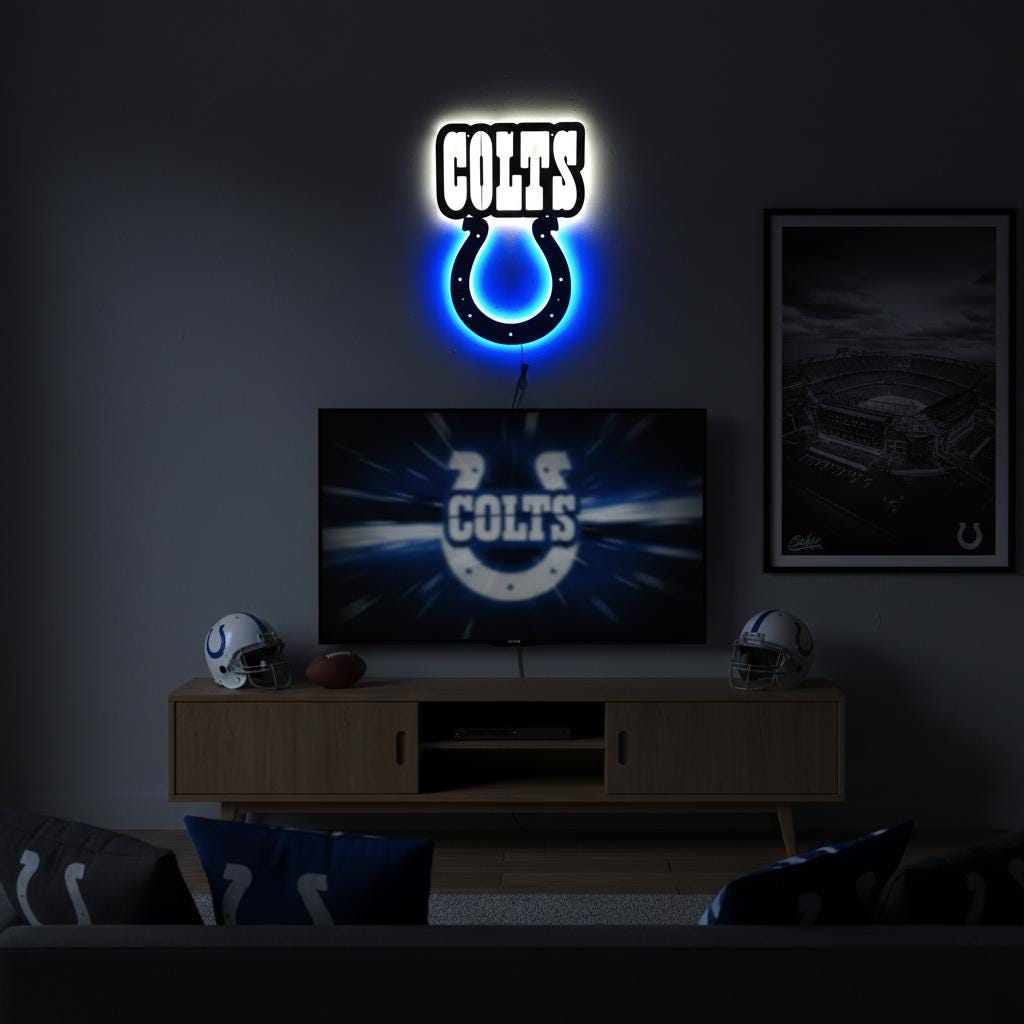 Indianapolis Colts Wall Art - Team Logo NFL Decor - Game Room Gift