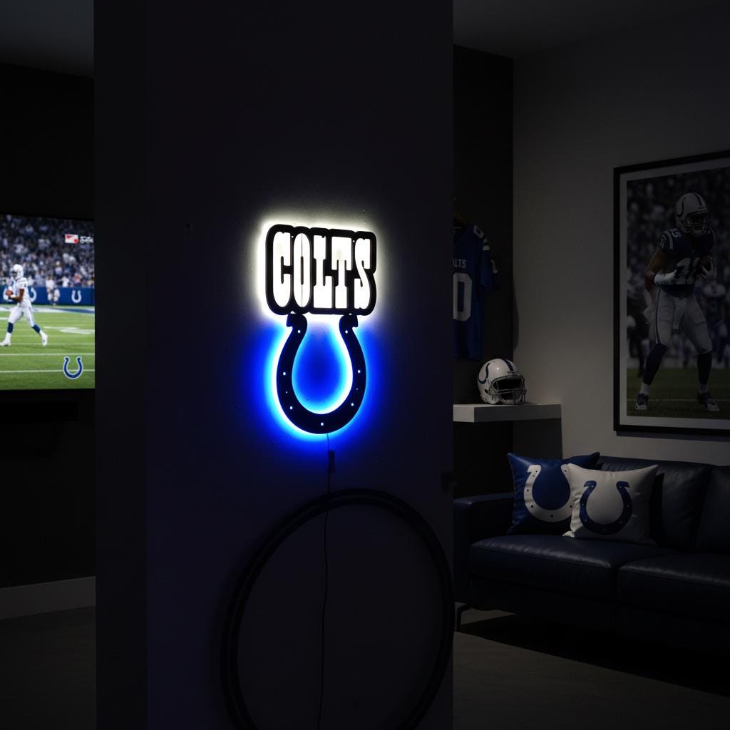 Indianapolis Colts Wall Art - Team Logo NFL Decor - Game Room Gift
