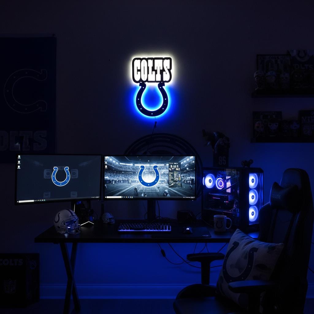 Indianapolis Colts Wall Art - Team Logo NFL Decor - Game Room Gift