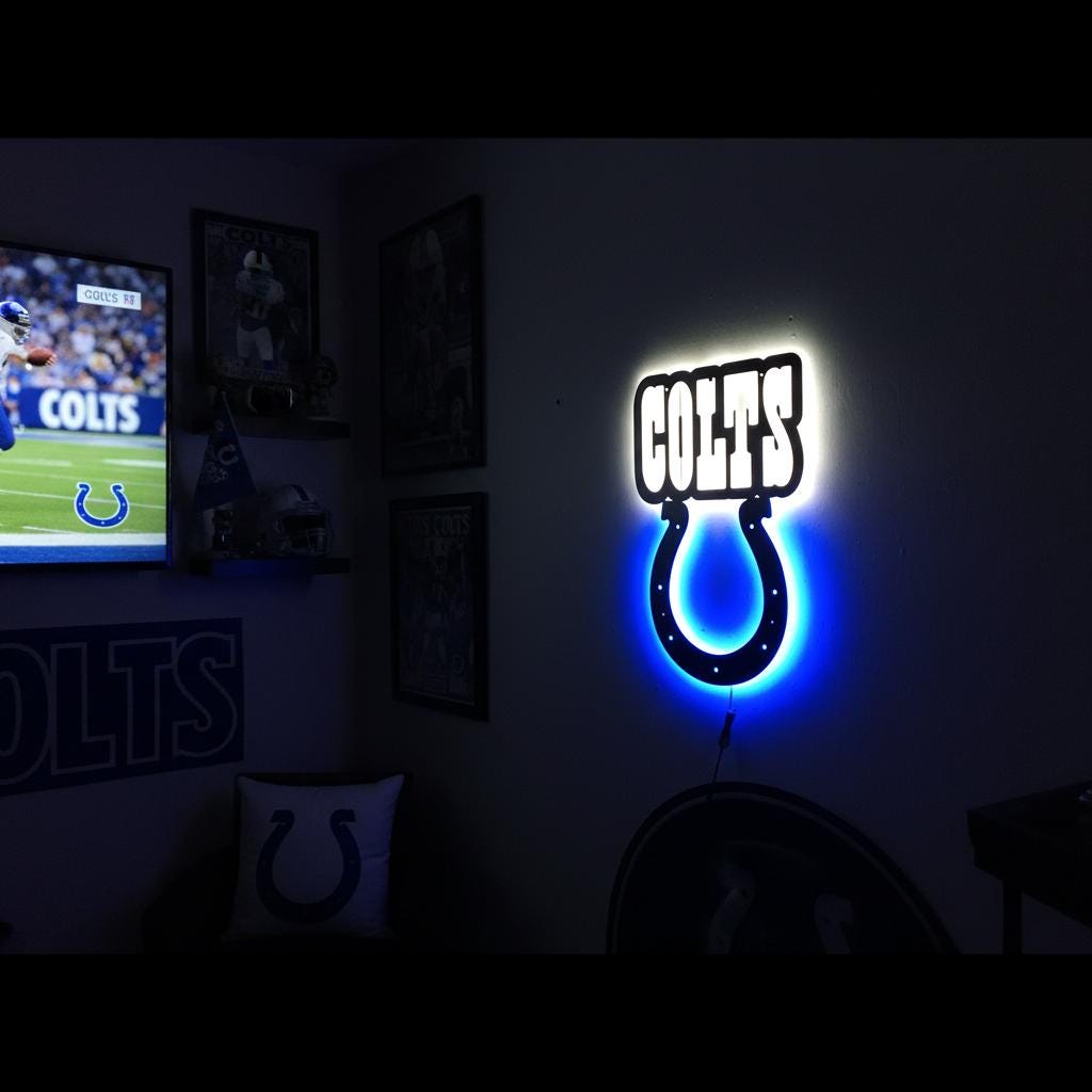 Indianapolis Colts Wall Art - Team Logo NFL Decor - Game Room Gift