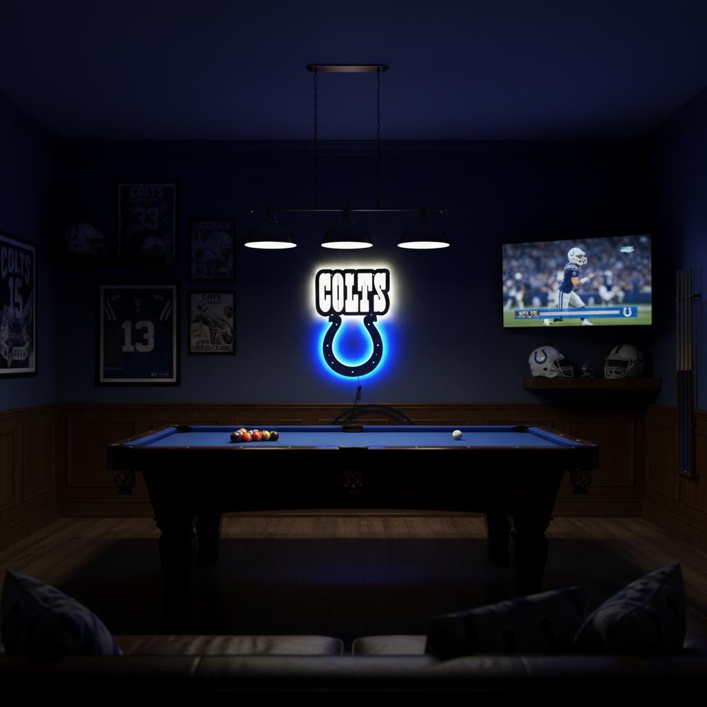 Indianapolis Colts Wall Art - Team Logo NFL Decor - Game Room Gift