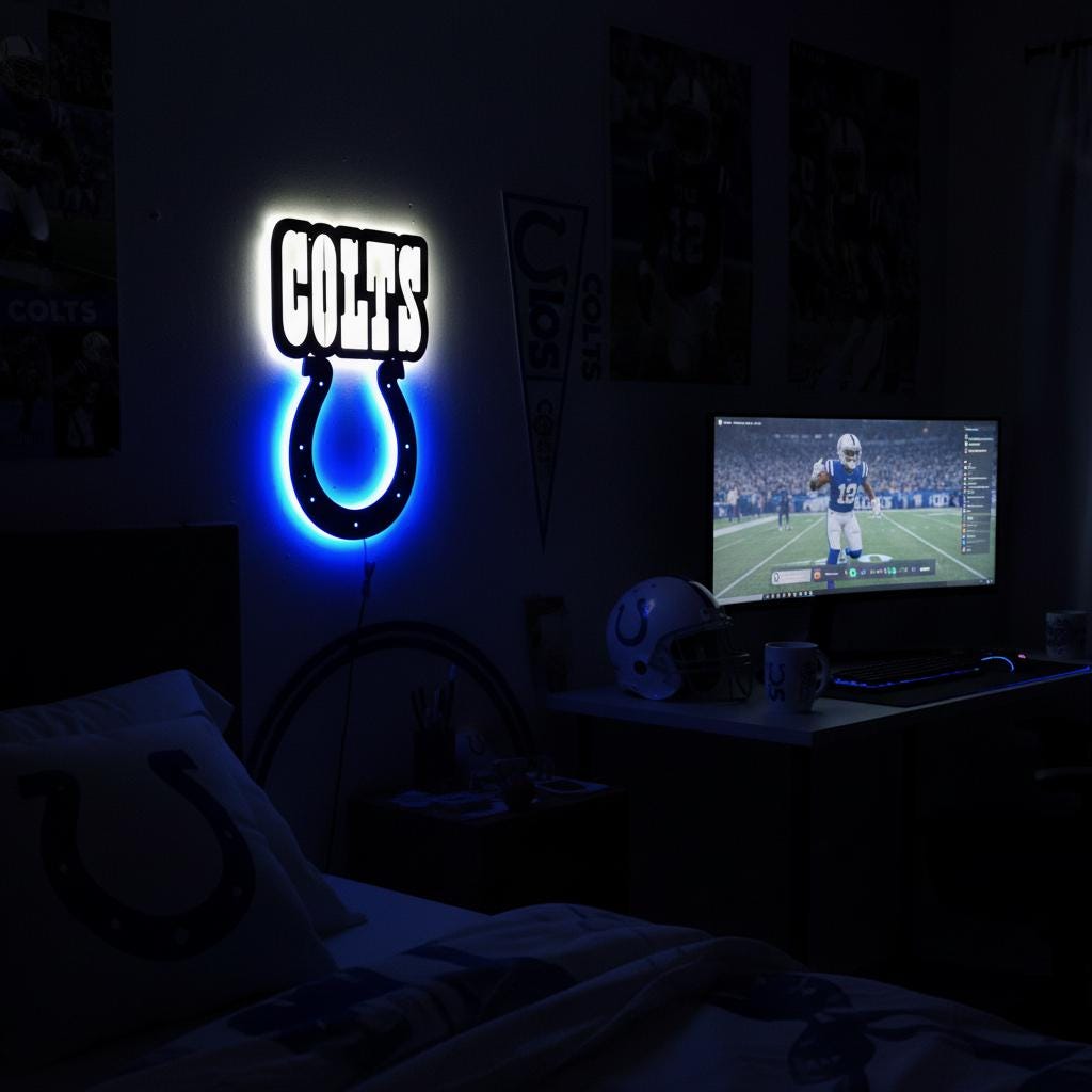 Indianapolis Colts Wall Art - Team Logo NFL Decor - Game Room Gift