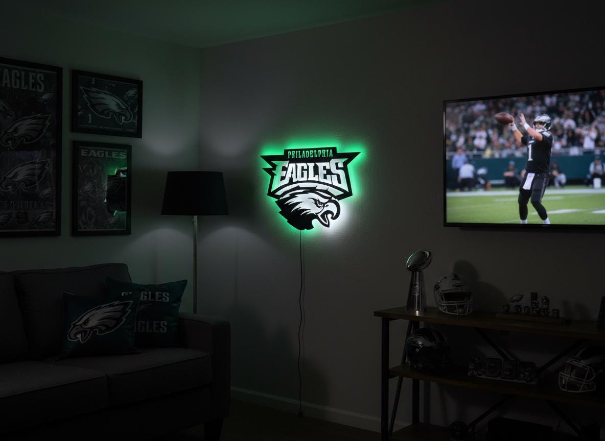 Philadelphia Eagles Wall Art - Iconic Team Logo Man Cave Decor Gift