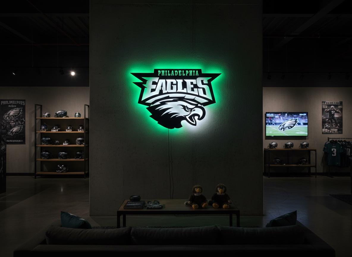 Philadelphia Eagles Wall Art - Iconic Team Logo Man Cave Decor Gift