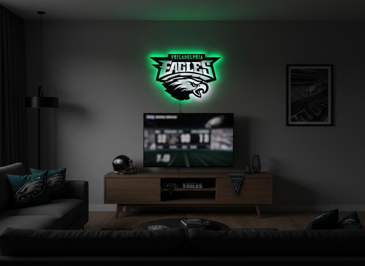 Philadelphia Eagles Wall Art - Iconic Team Logo Man Cave Decor Gift