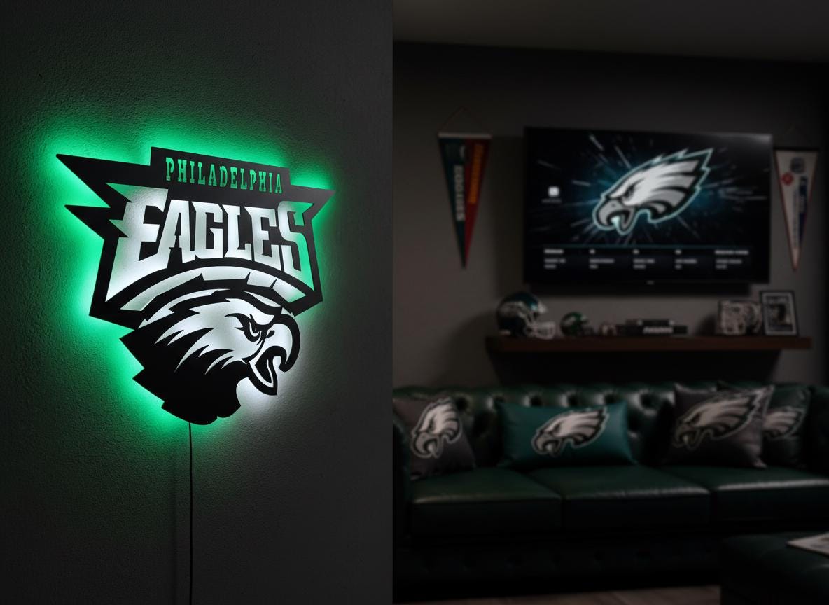 Philadelphia Eagles Wall Art - Iconic Team Logo Man Cave Decor Gift