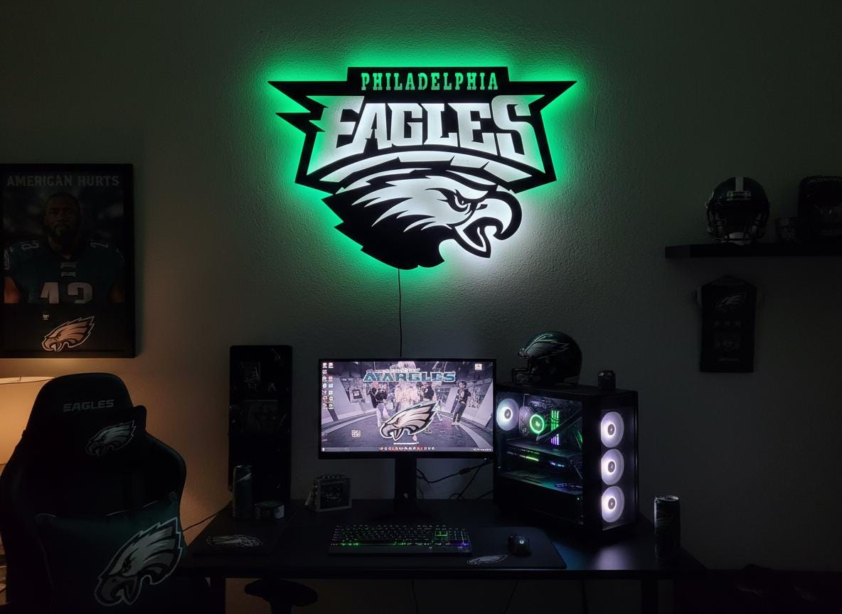 Philadelphia Eagles Wall Art - Iconic Team Logo Man Cave Decor Gift