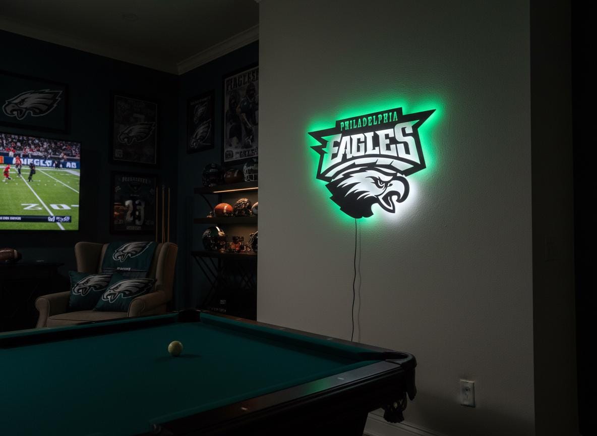 Philadelphia Eagles Wall Art - Iconic Team Logo Man Cave Decor Gift
