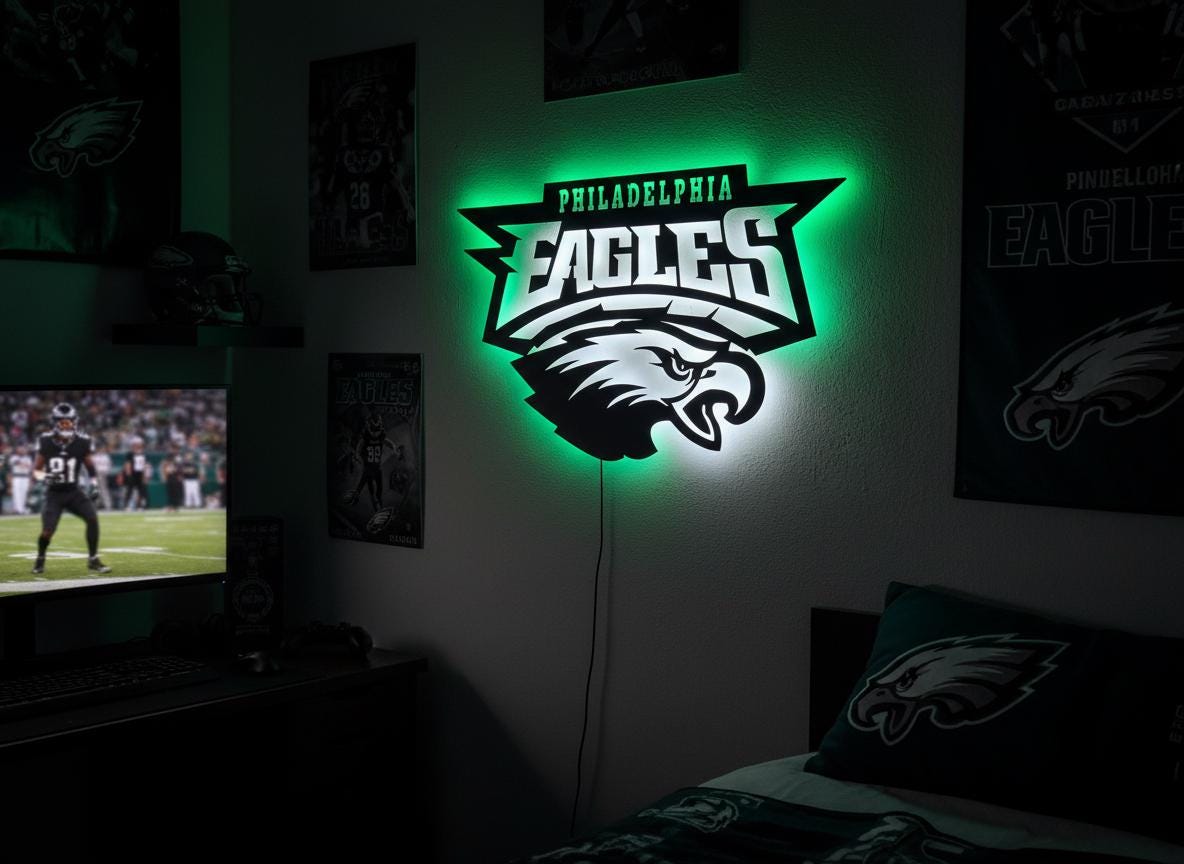 Philadelphia Eagles Wall Art - Iconic Team Logo Man Cave Decor Gift
