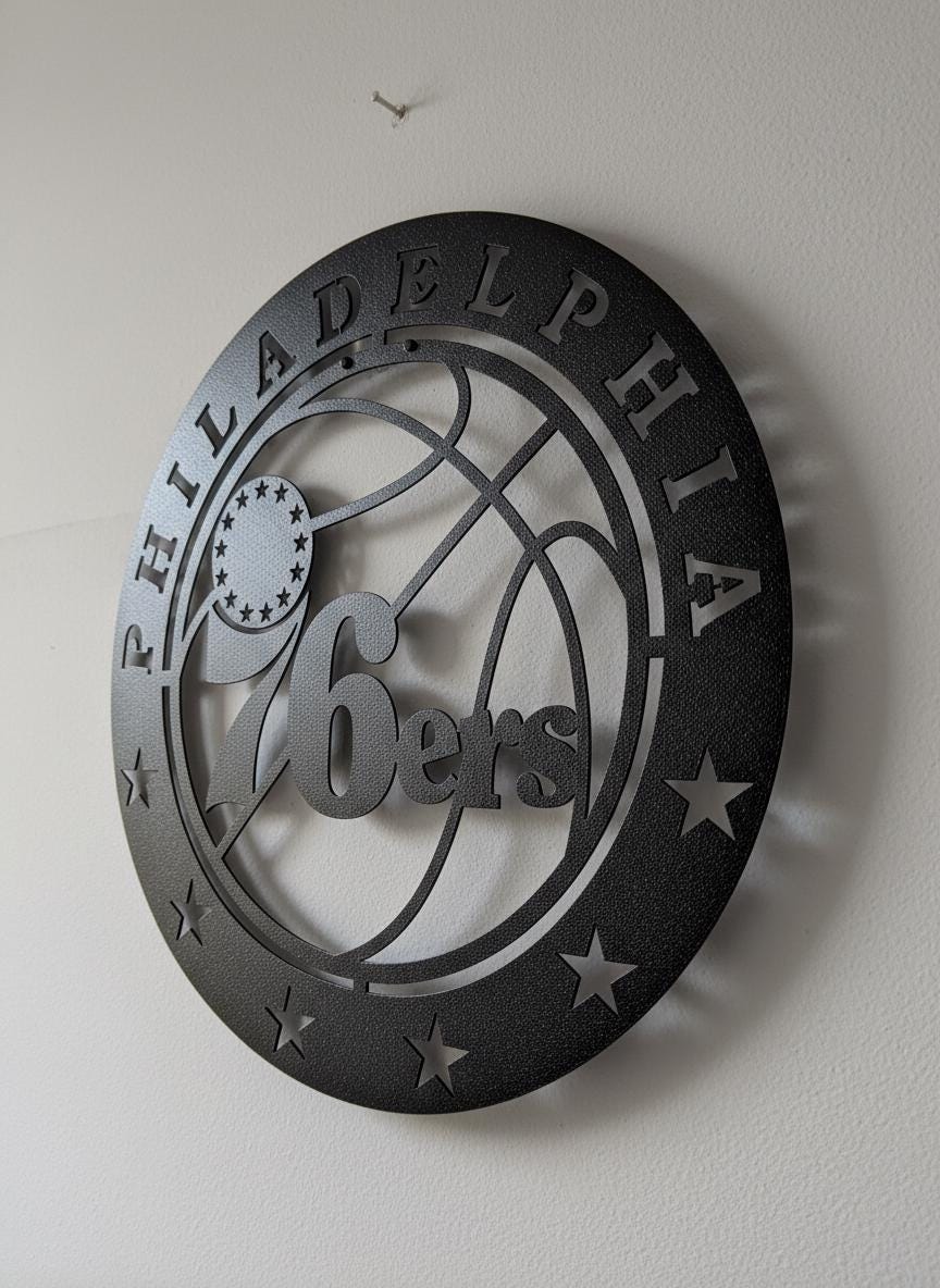 Philadelphia 76ers Wall Art - Team Logo Light Up Sign Game Room Decor