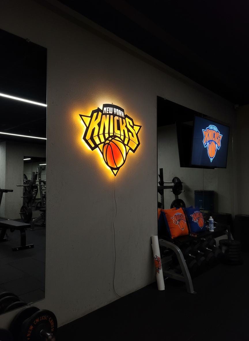 New York Knicks Wall Decor - NBA Team Logo Light Art - Sports Fan Gift