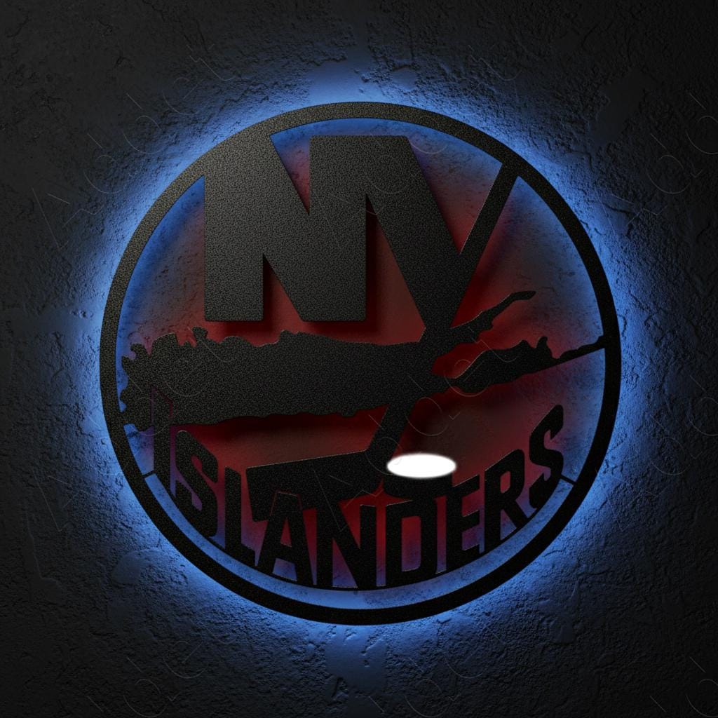 New York Islanders Wall Art - Hockey Team Logo Decor - Game Room Sign