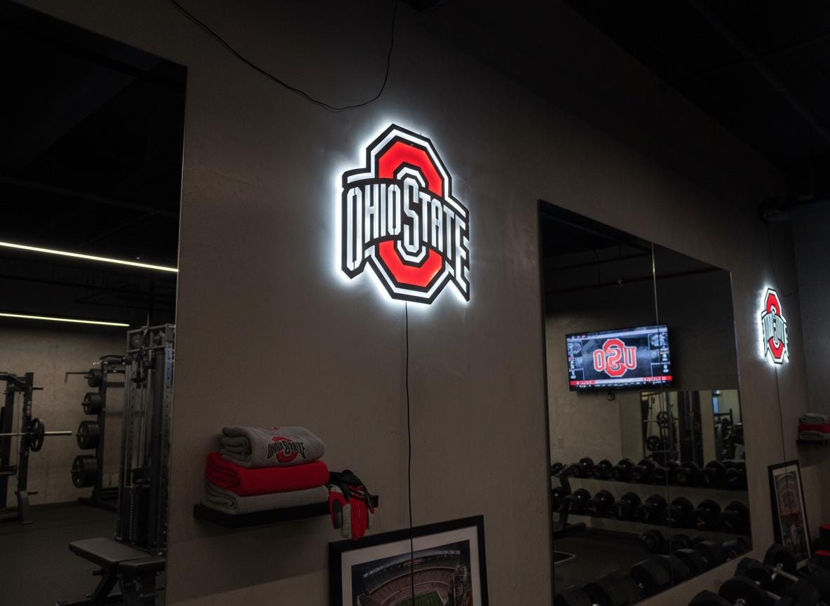 Ohio State Buckeyes Wall Art - OSU Logo Football Fan Game Room Decor