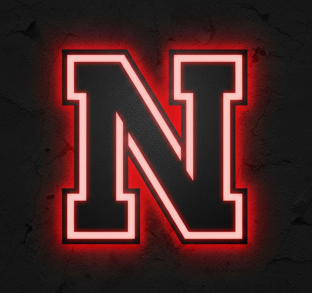 Nebraska Cornhuskers Wall Art - College Football Team Logo Game Room Decor