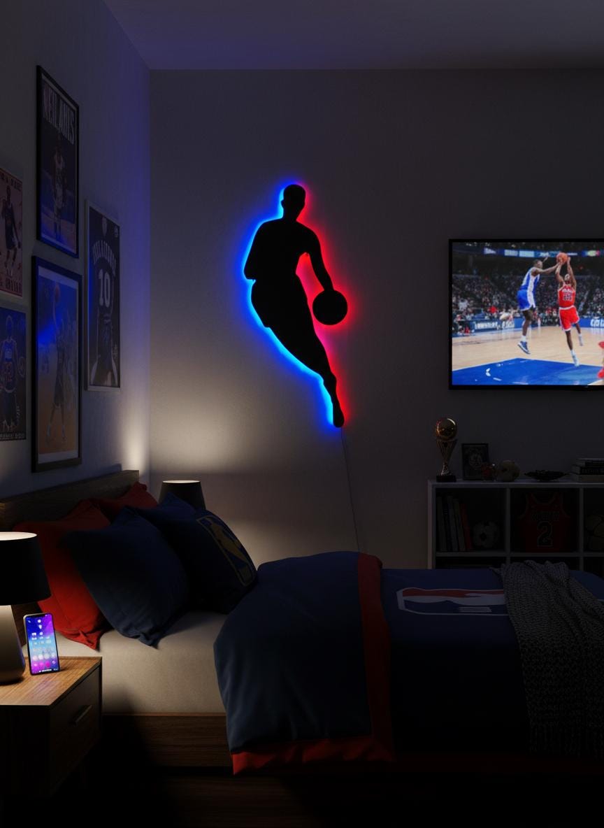 NBA Wall Art - Basketball Team Logo Wall Decor, Sports Fan Gift