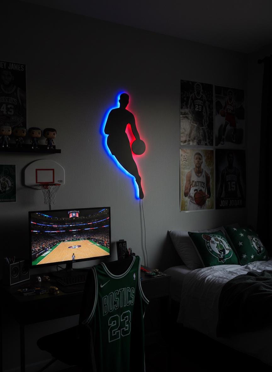 NBA Wall Art - Basketball Team Logo Wall Decor, Sports Fan Gift