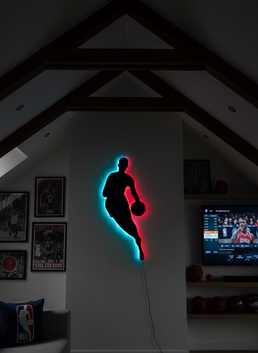 NBA Wall Art - Basketball Team Logo Wall Decor, Sports Fan Gift