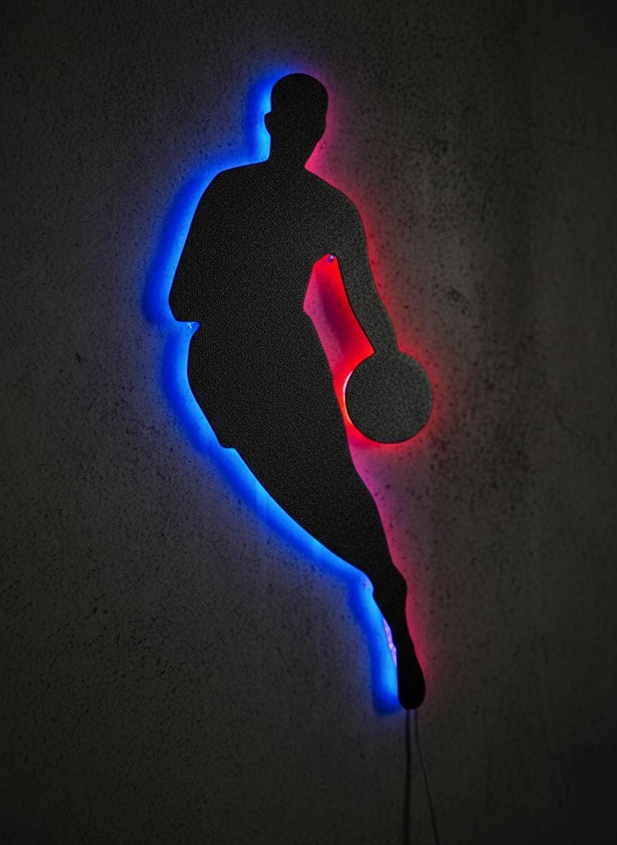 NBA Wall Art - Basketball Team Logo Wall Decor, Sports Fan Gift