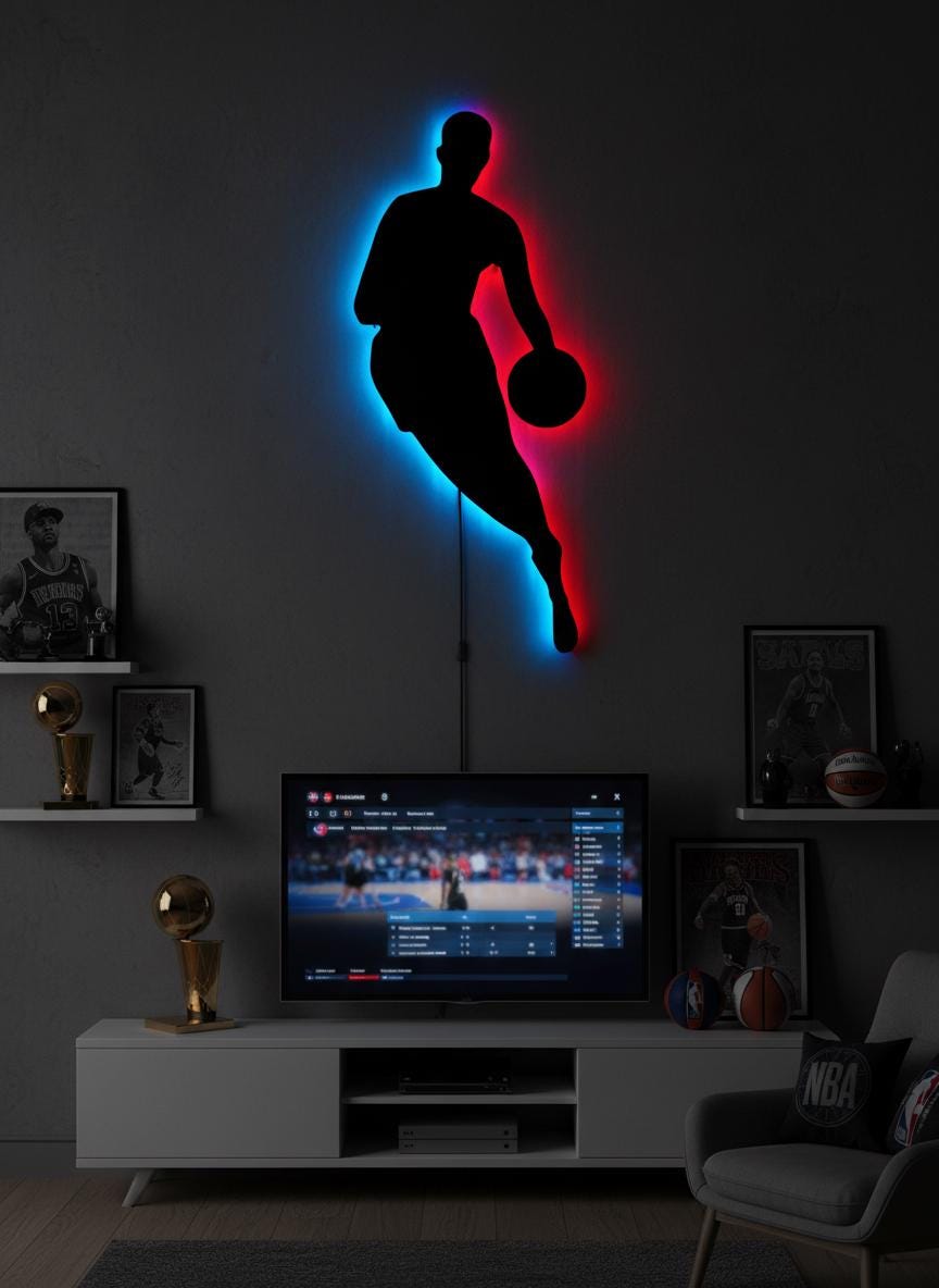 NBA Wall Art - Basketball Team Logo Wall Decor, Sports Fan Gift