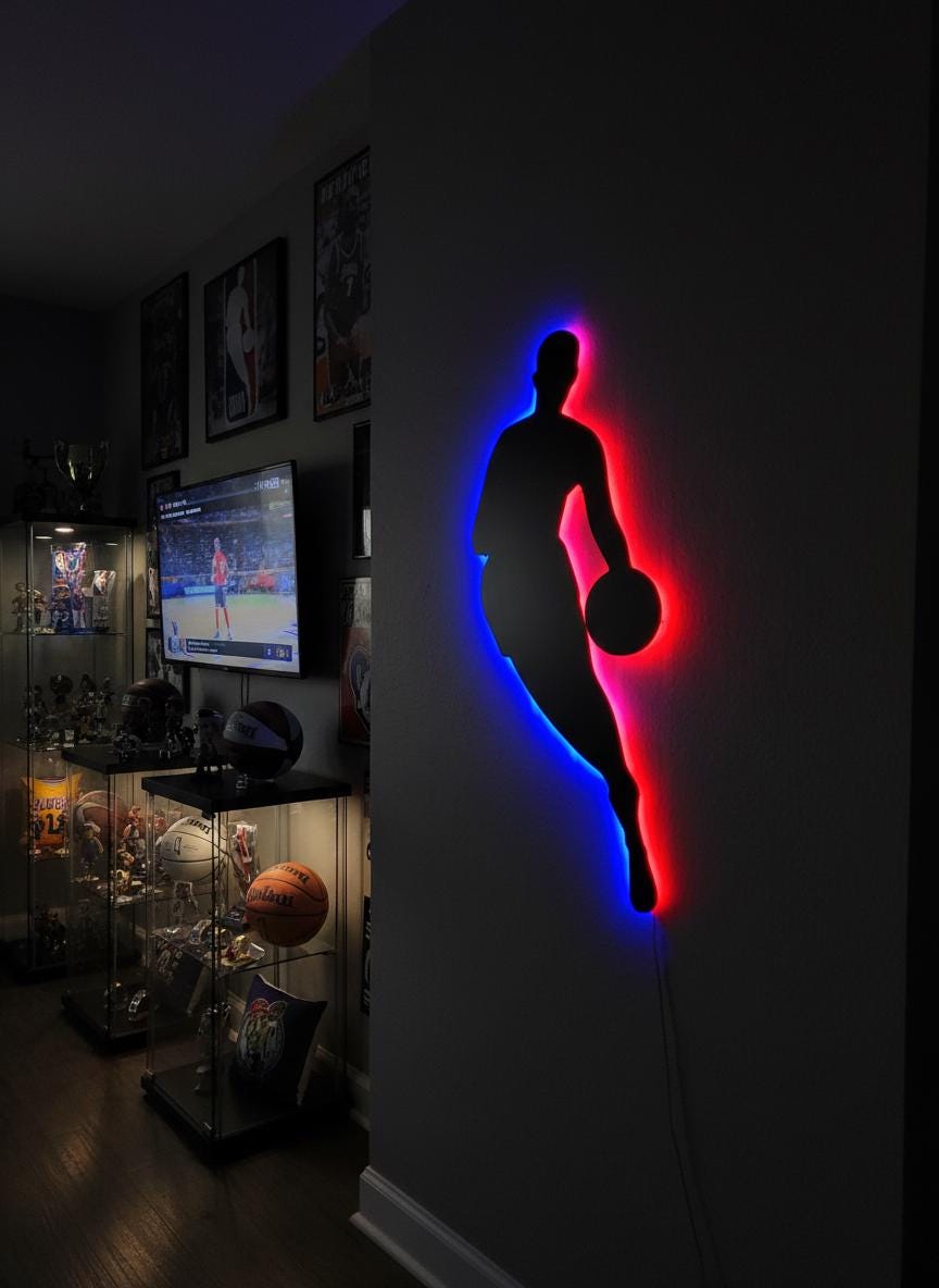 NBA Wall Art - Basketball Team Logo Wall Decor, Sports Fan Gift