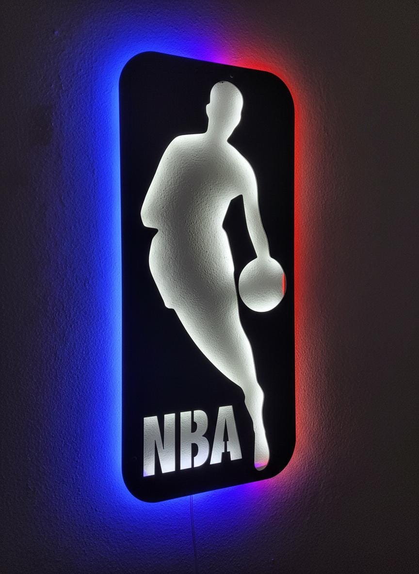 NBA Wall Art - Basketball Team Logo Light Up Decor Game Room Man Cave Gift