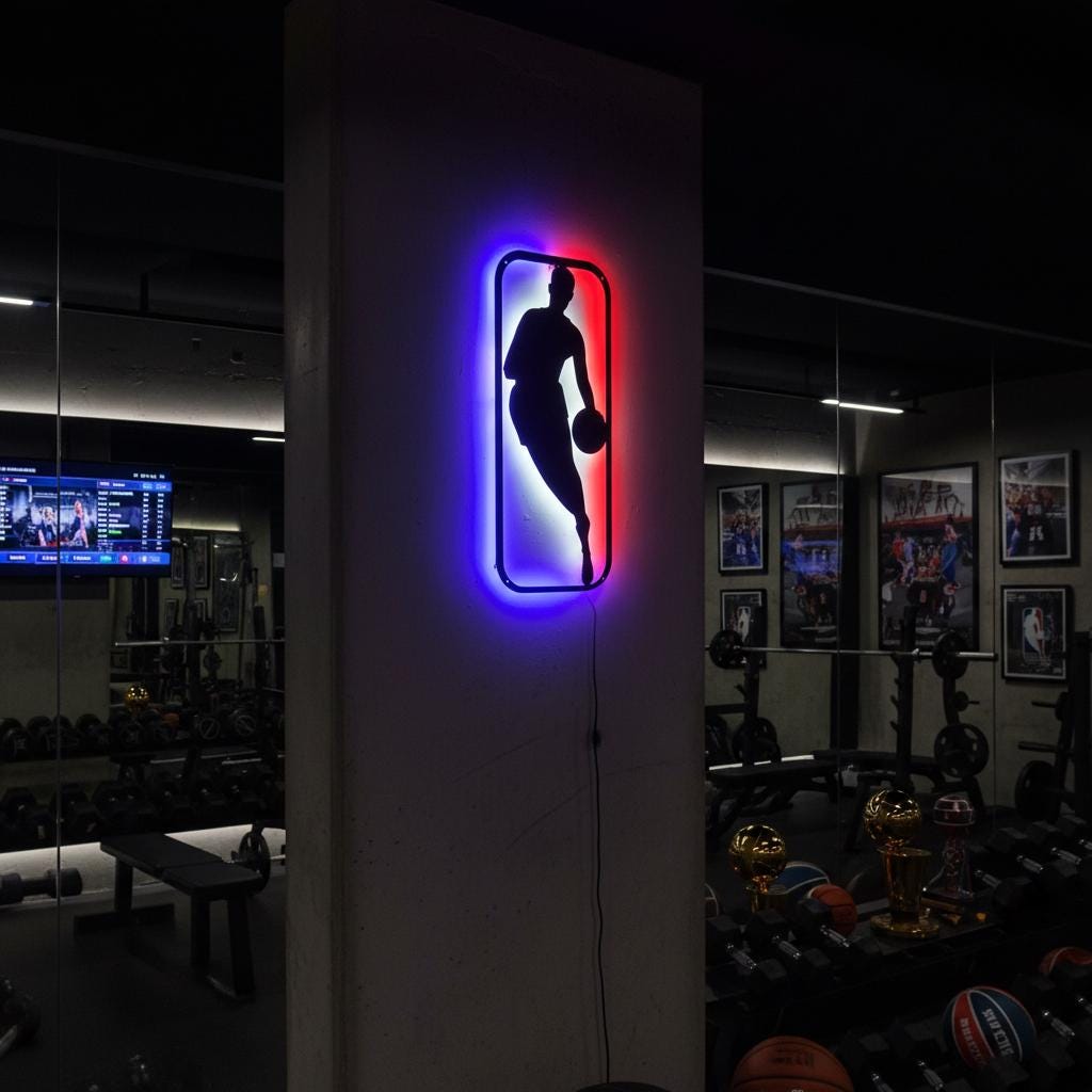 NBA Wall Art - Dynamic Custom Team Logo for Game Room Decor & Sports Fan Gift
