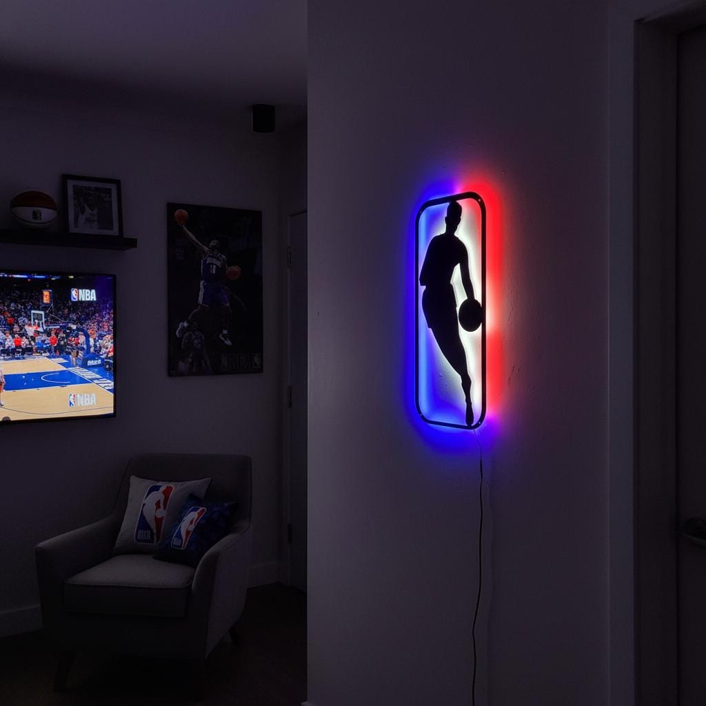 NBA Wall Art - Dynamic Custom Team Logo for Game Room Decor & Sports Fan Gift