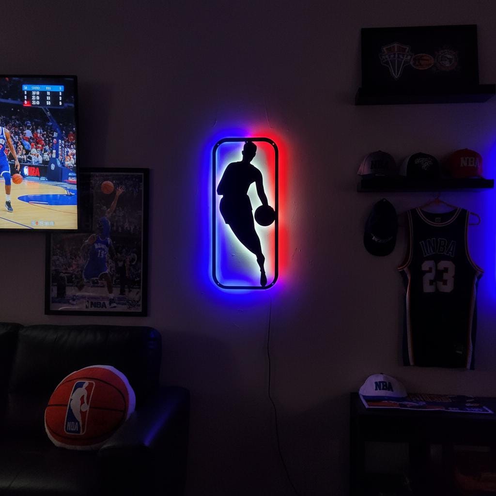 NBA Wall Art - Dynamic Custom Team Logo for Game Room Decor & Sports Fan Gift