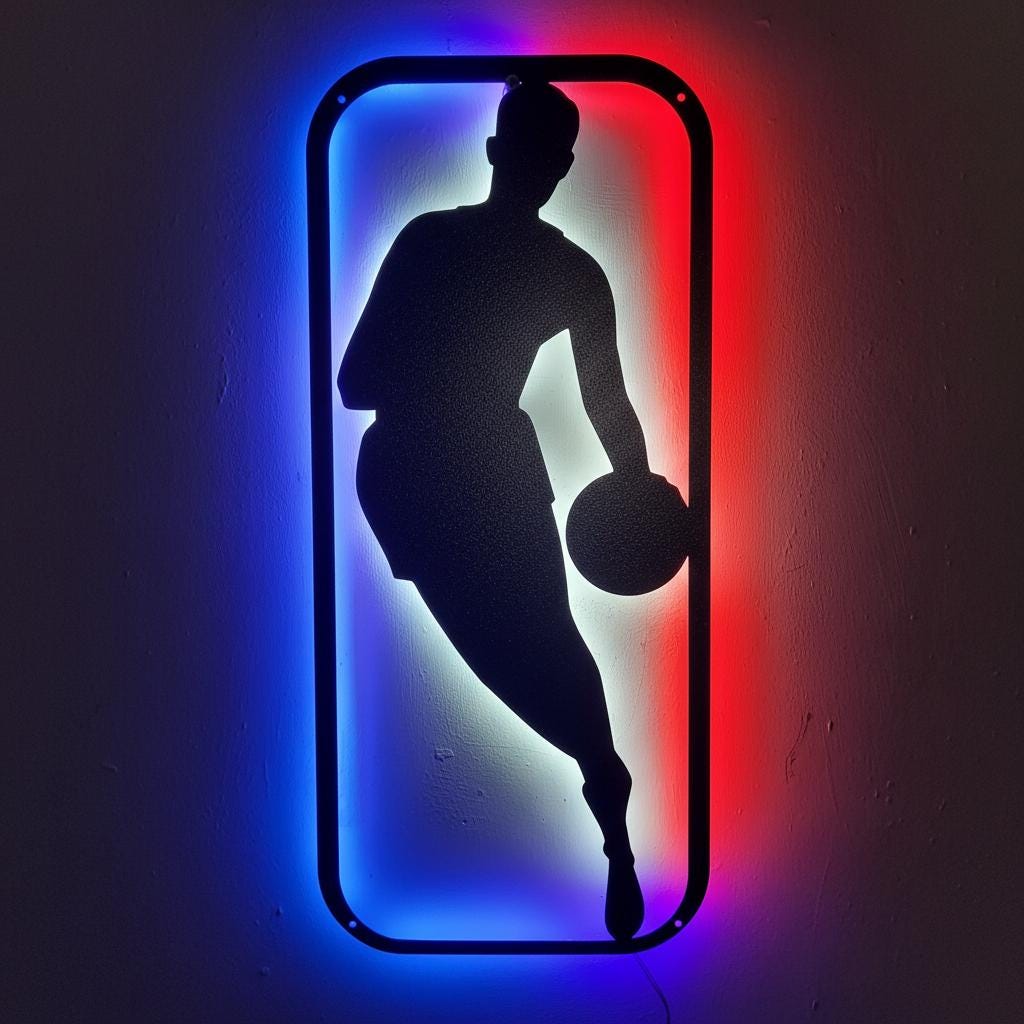 NBA Wall Art - Dynamic Custom Team Logo for Game Room Decor & Sports Fan Gift