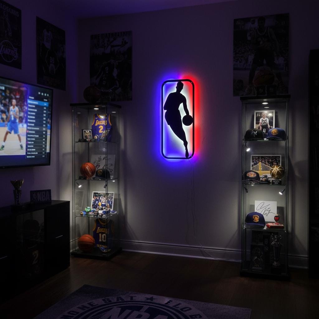 NBA Wall Art - Dynamic Custom Team Logo for Game Room Decor & Sports Fan Gift