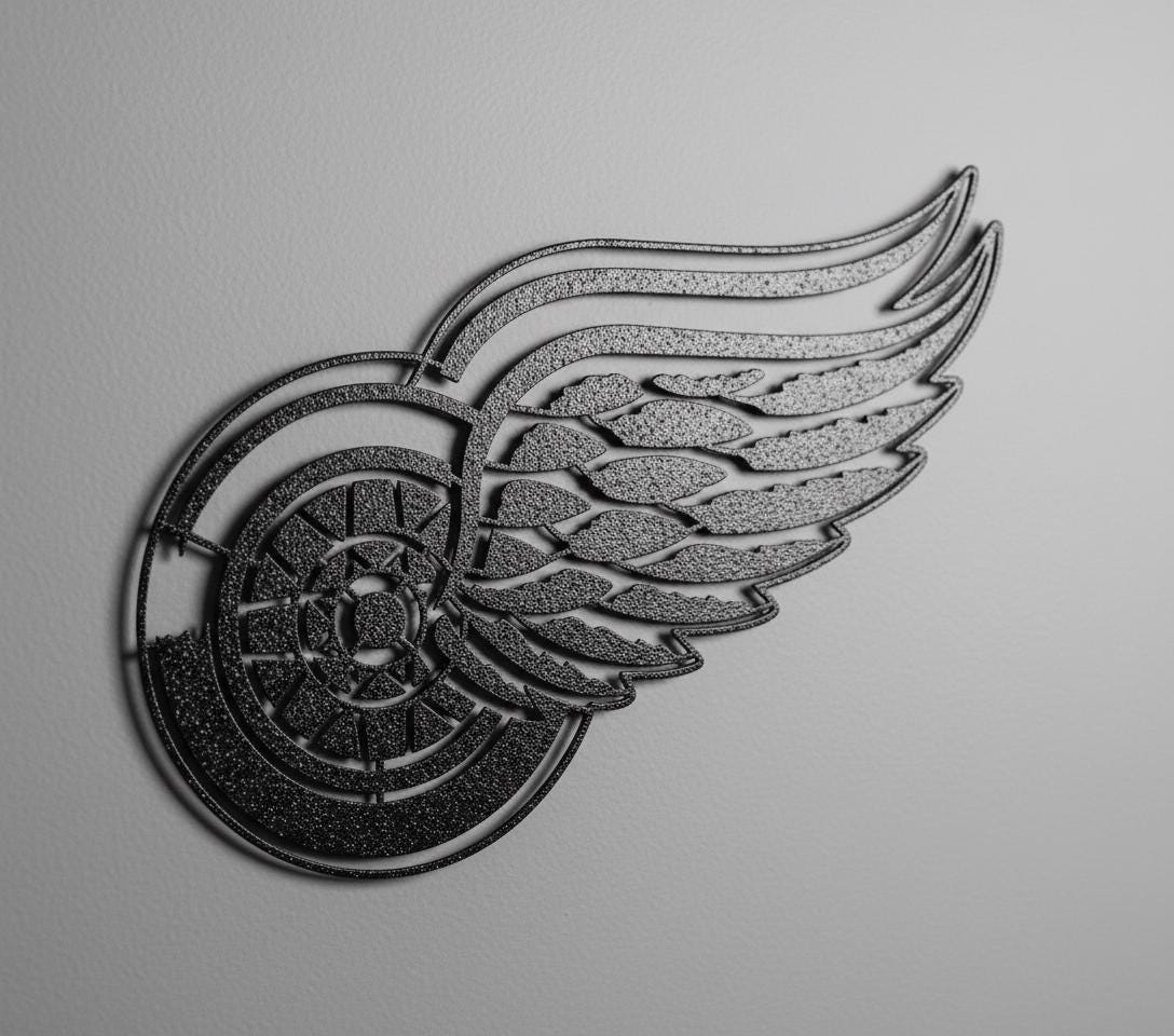 Detroit Red Wings Metal Wall Art – NHL Hockey Game Room Decor