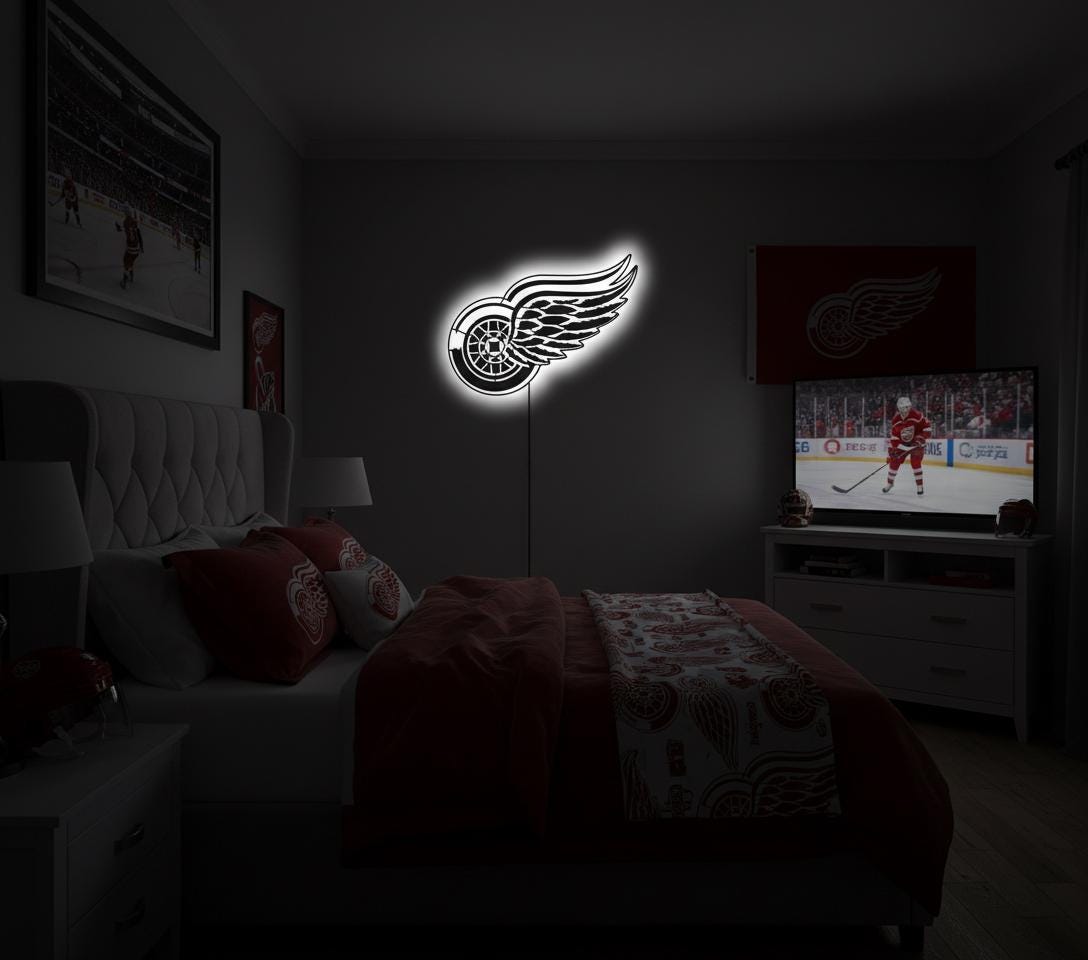 Detroit Red Wings Metal Wall Art – NHL Hockey Game Room Decor