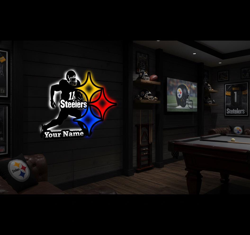 Pittsburgh Steelers Wall Art - NFL Team Logo Decor - Football Fan Gift