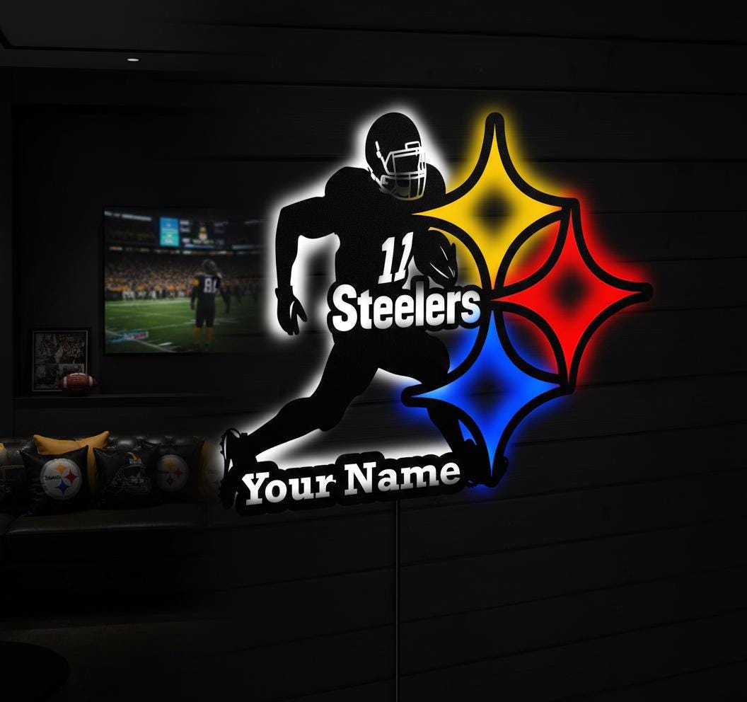 Pittsburgh Steelers Wall Art - NFL Team Logo Decor - Football Fan Gift