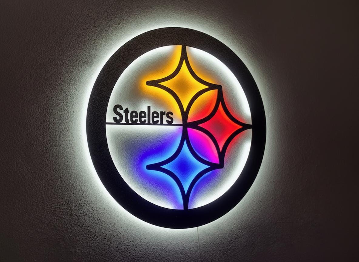 Pittsburgh Steelers Wall Art - Team Logo Football Decor Game Room Gift
