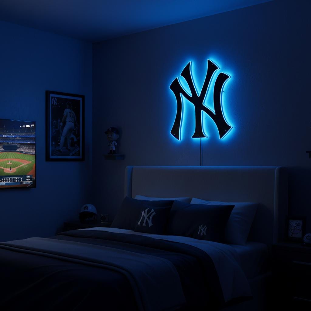 New York Yankees Wall Art - Team Logo Baseball Fan Man Cave Decor Gift